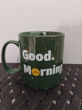 Preloved Good Morning Life is Good Coffee Mug, Good Condition